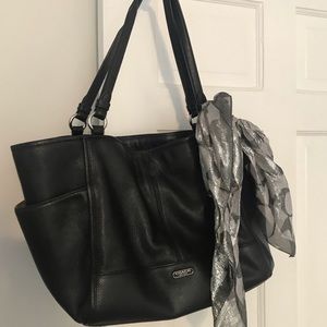 🌟COACH TOTE BAG BLACK LEATHER🌟 USED WORK SCHOOL